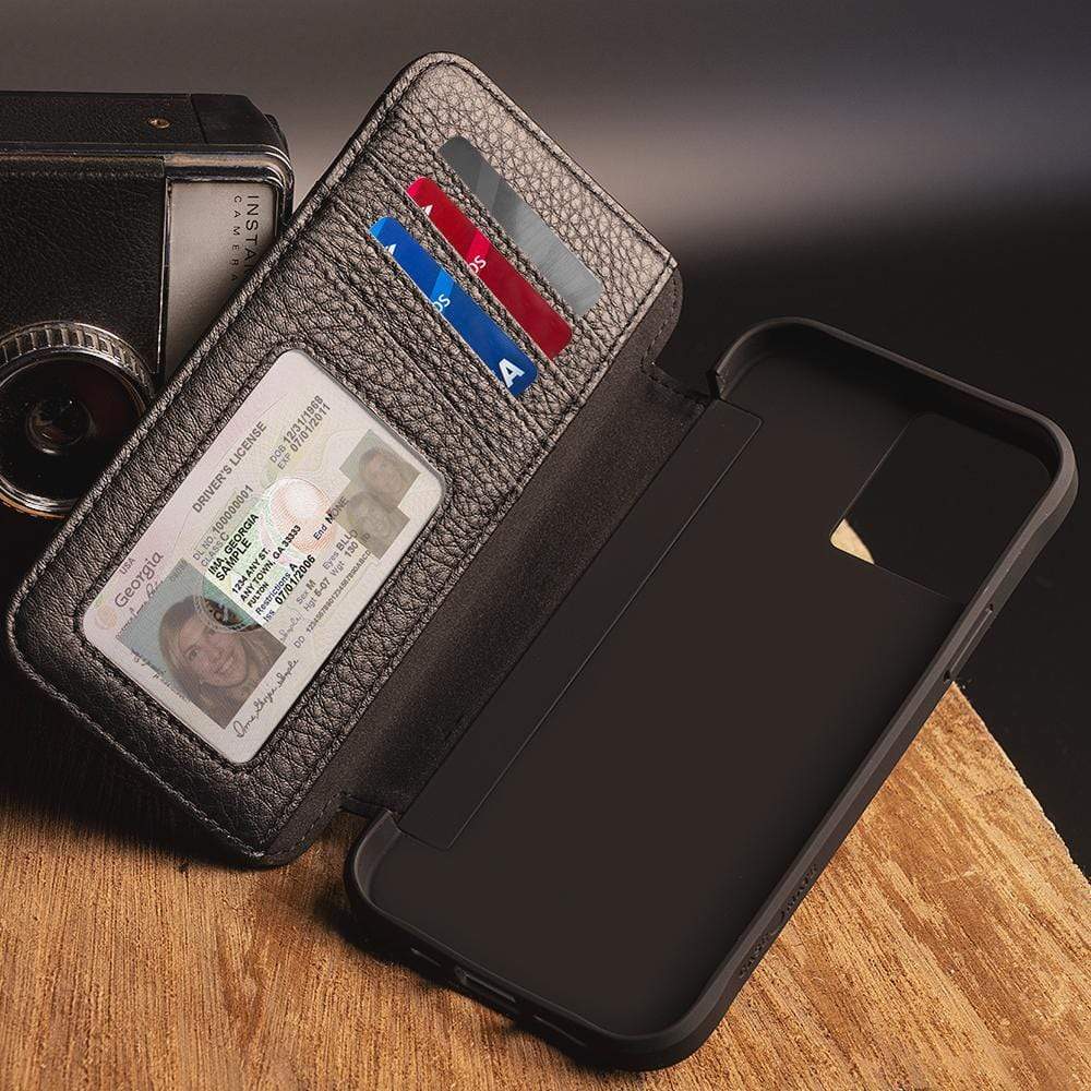 Case-Mate Tough Wallet Folio coque iPhone 12 Pro Max noire en cuir