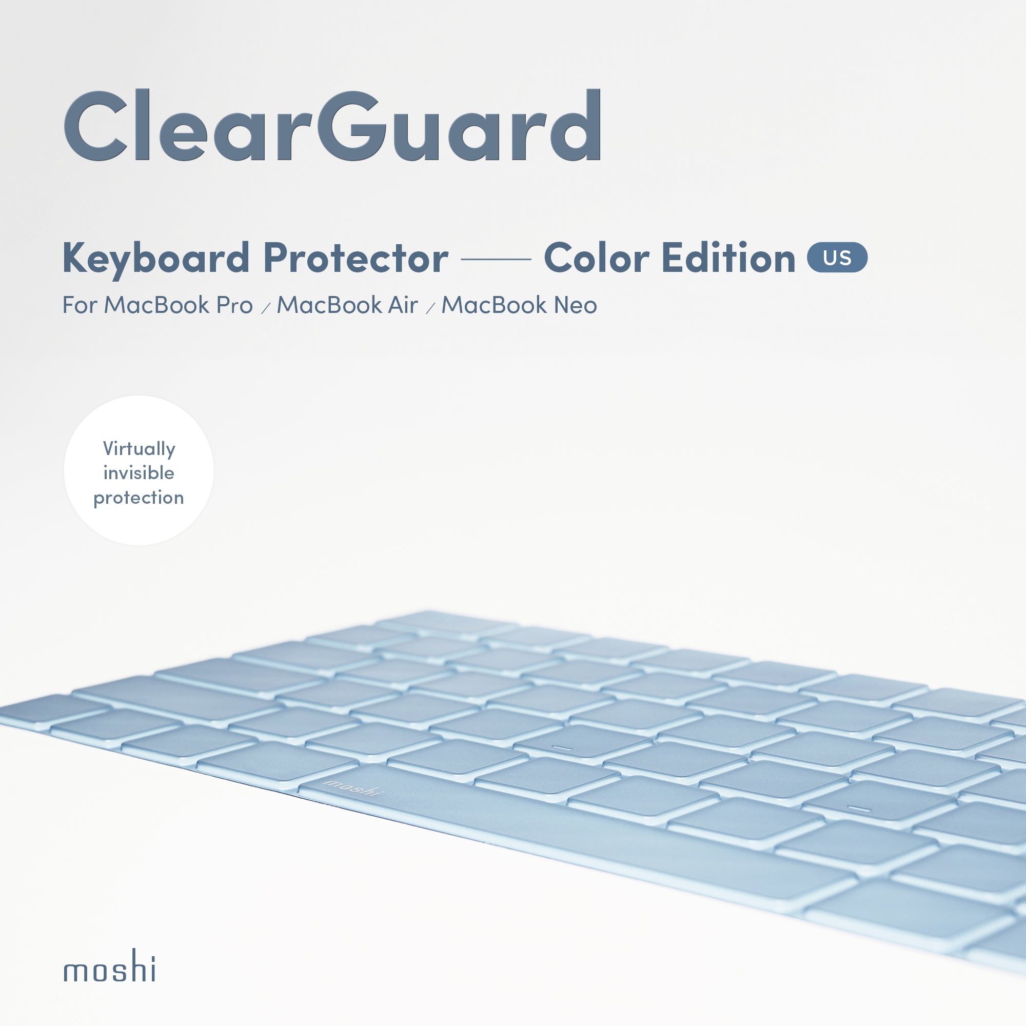 MOSHI Cases ClearGuard Keyboard Protector - Color Edition protection clavier Indigo lavable
