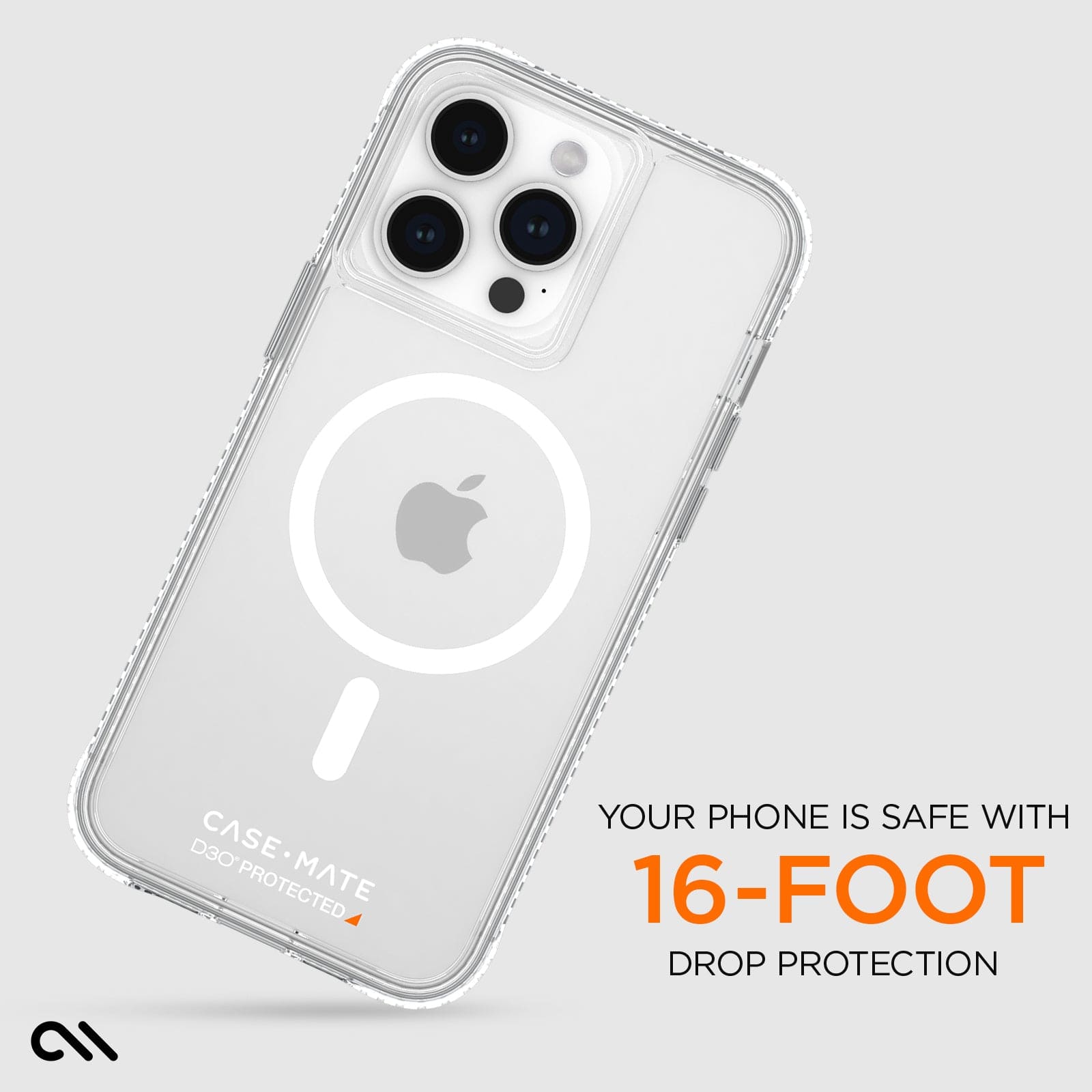 CASE-MATE Tough D3O Clear MagSafe coque iPhone 15 Pro Max transparente antichoc