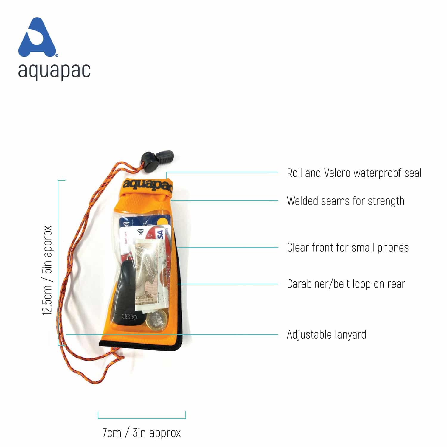 Aquapac Travel, Multi-Purpose & Storage Stormproof Pocket Pouch pochette Mini gris