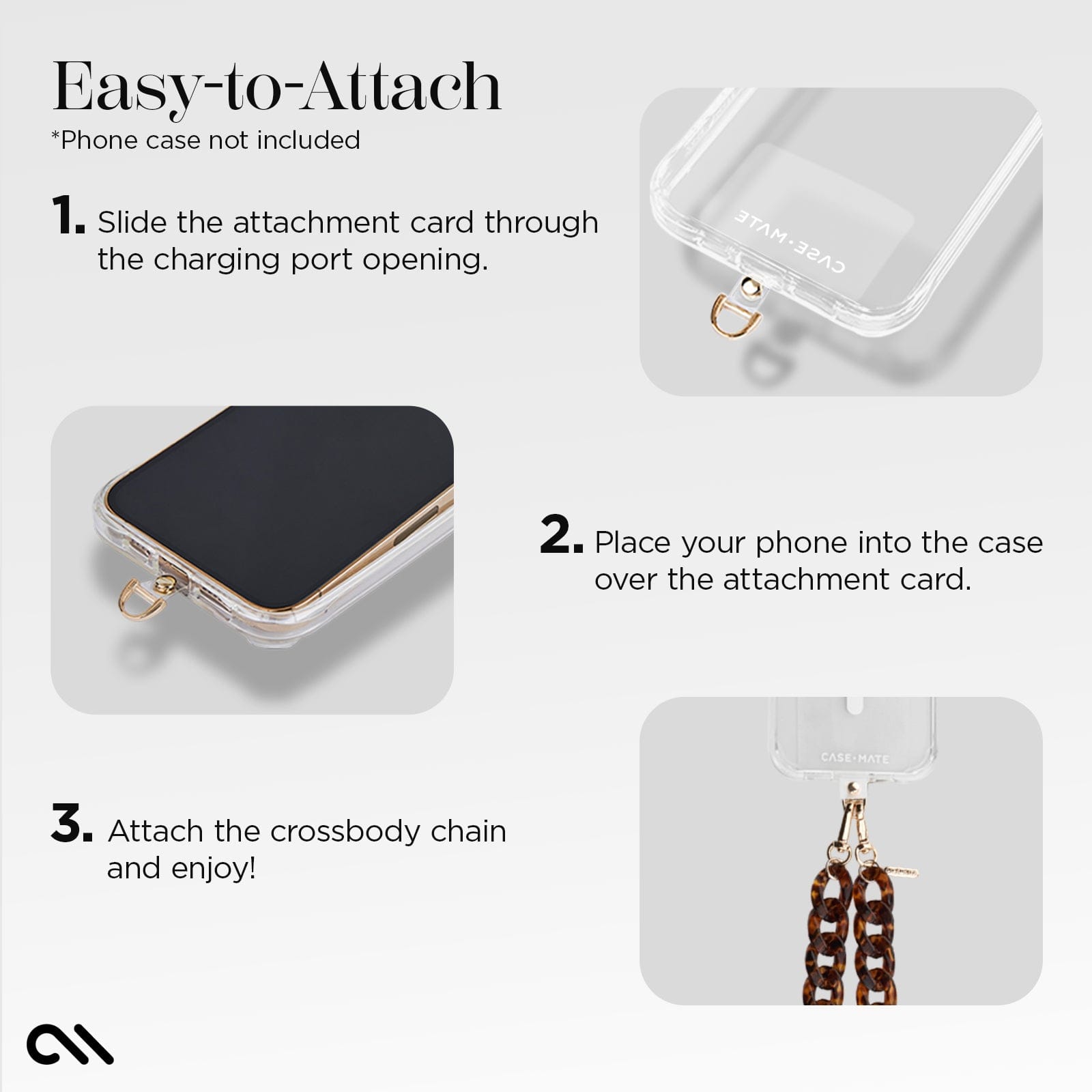 CASE-MATE Phone Accessories Tortoiseshell Chain Phone Crossbody bandoulière téléphone