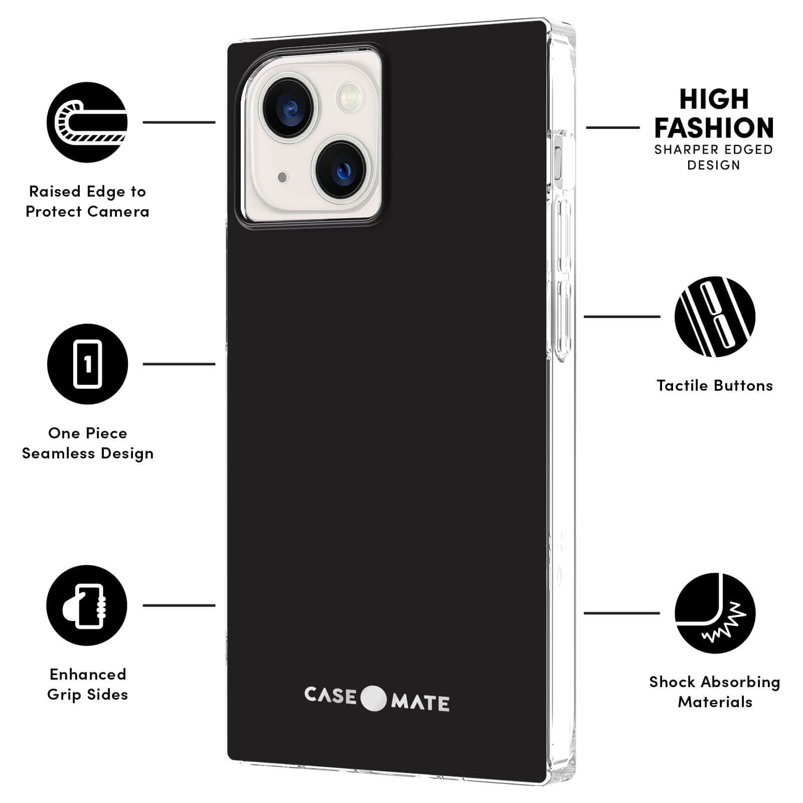 CASE-MATE BLOX coque iPhone 13 noire antichoc
