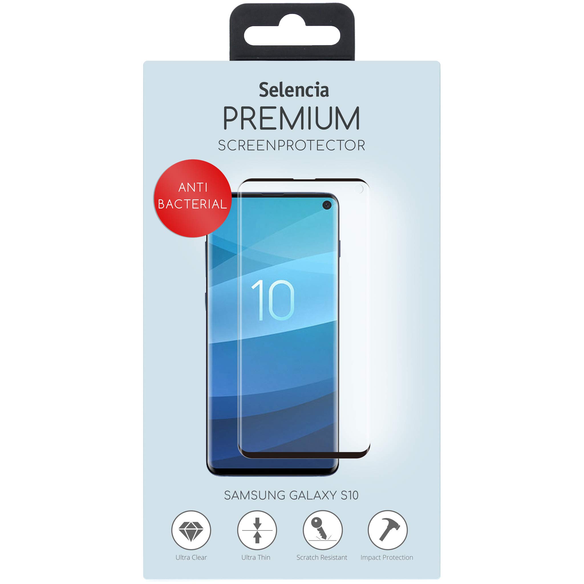 SELENCIA Protection d'écran Galaxy S10, verre trempé antibactérien