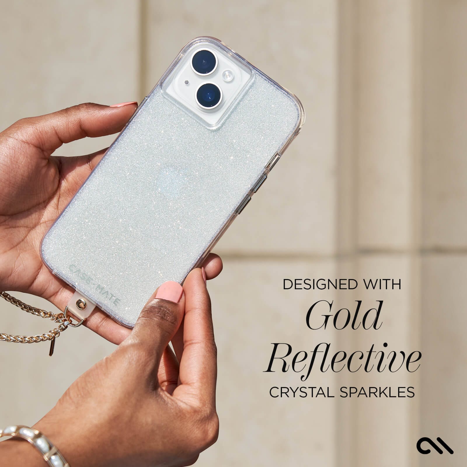 CASE-MATE Phone Cases Sheer Crystal Gold coque iPhone 15/14/13 dorée