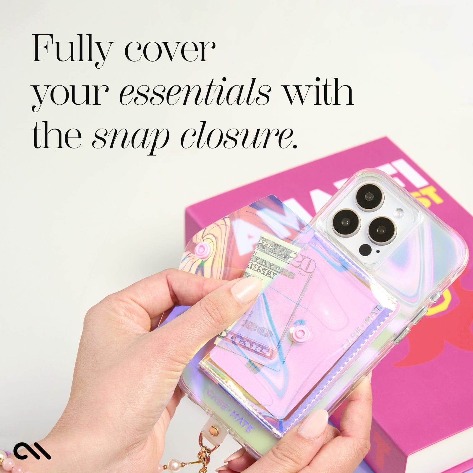 CASE-MATE MagSafe Accessories Soap Bubble® MagSafe Snap Wallet portefeuille irisé