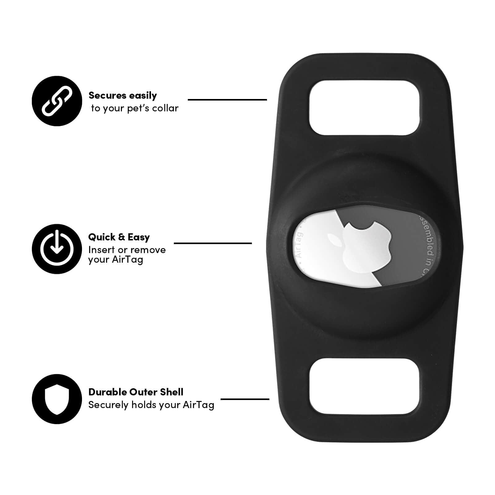 CASE-MATE AirTag Cases étui pour collier de chien noir lot de 2
