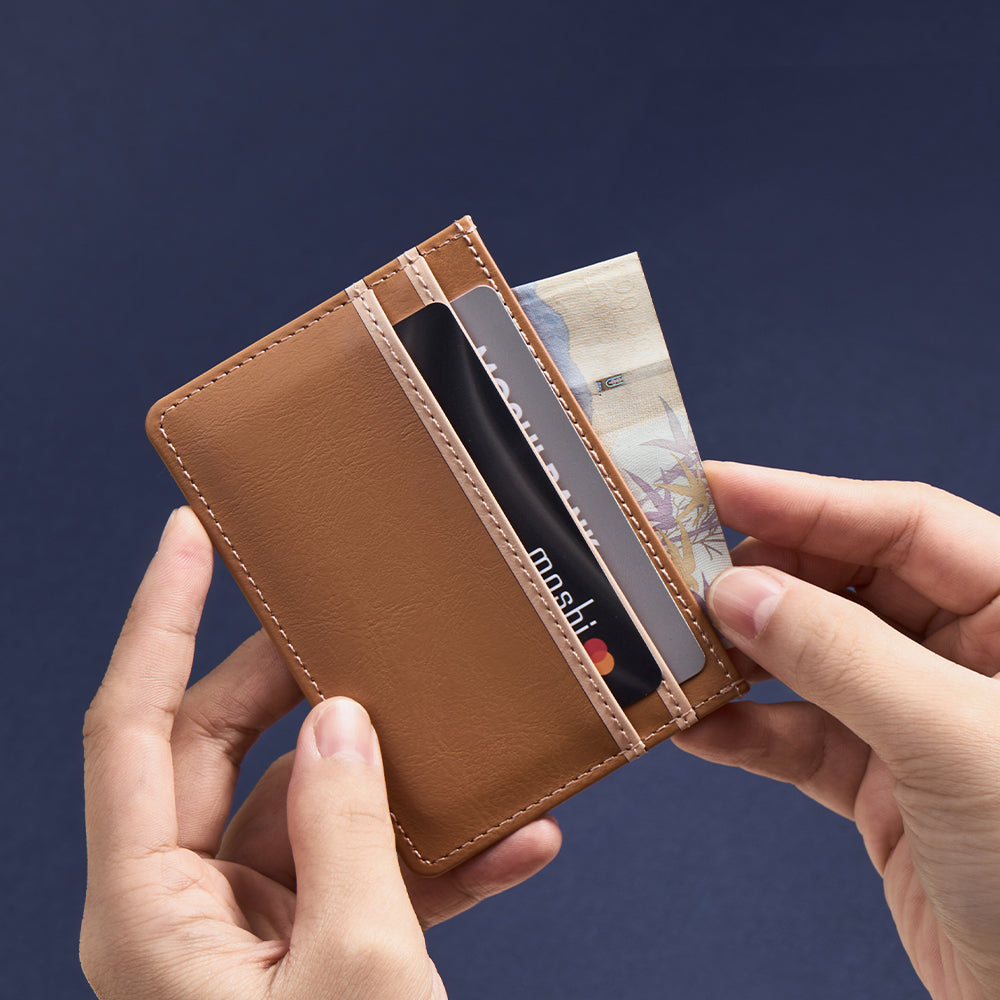 Moshi Card Holders and Keychains Folia Slim Card Holder porte-cartes noir ardoise vegan