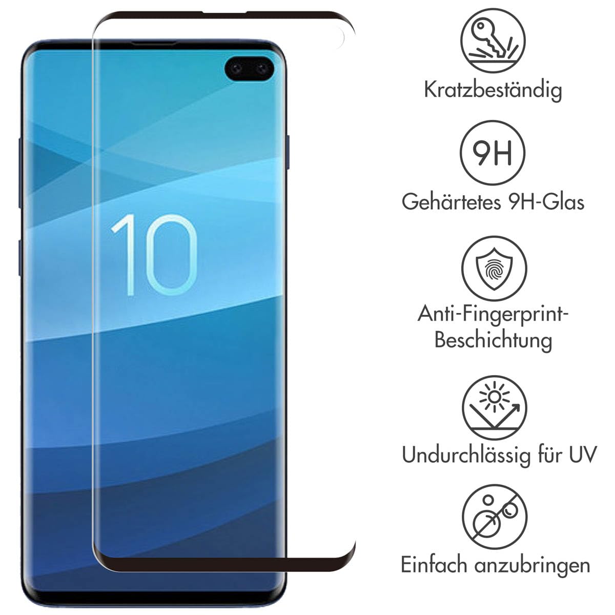 SELENCIA Protection d’écran en verre trempé G975F25113501 Galaxy S10 Plus 1 pièce 9H