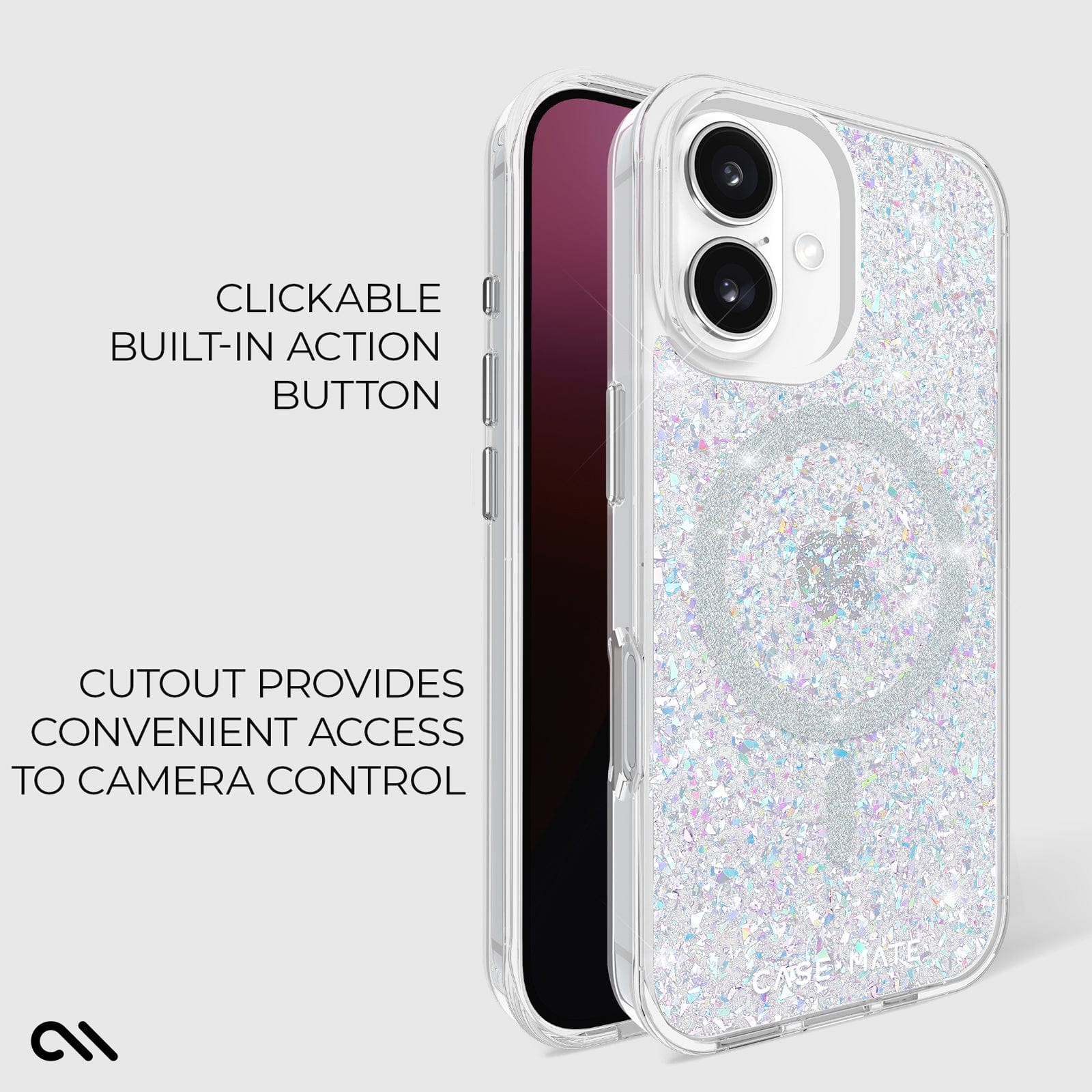 CASE-MATE Phone Cases Twinkle Disco MagSafe coque iPhone 16 à paillettes