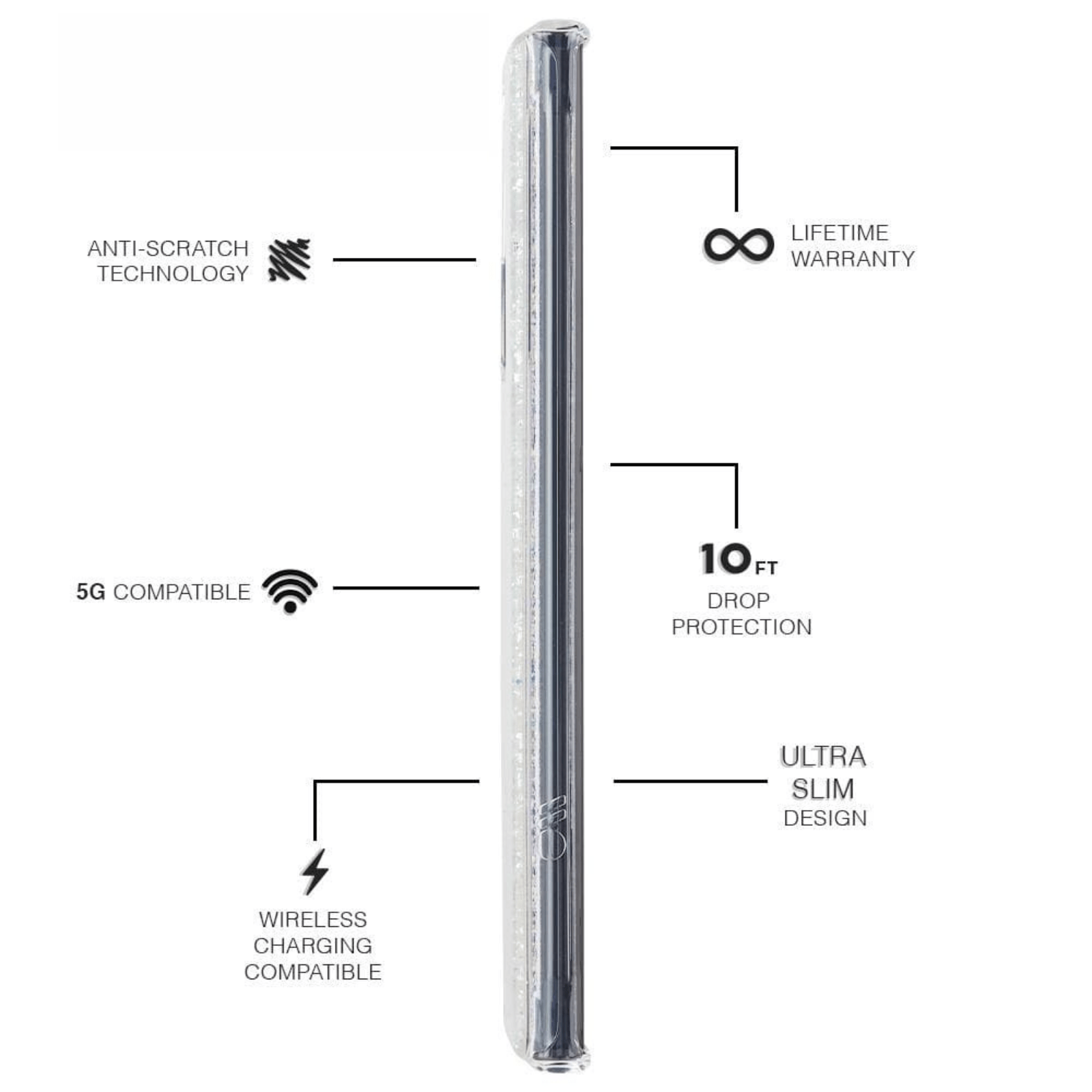 CASE-MATE Twinkle Galaxy Note20 Ultra 5G coque Stardust argent pailletée