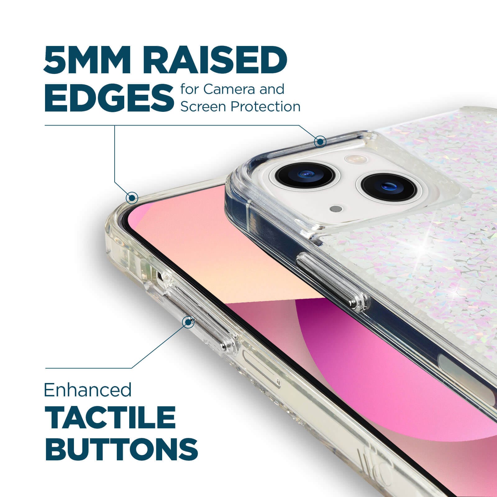 CASE-MATE Phone Cases Twinkle Diamond (MagSafe) coque iPhone 14 Plus argentée