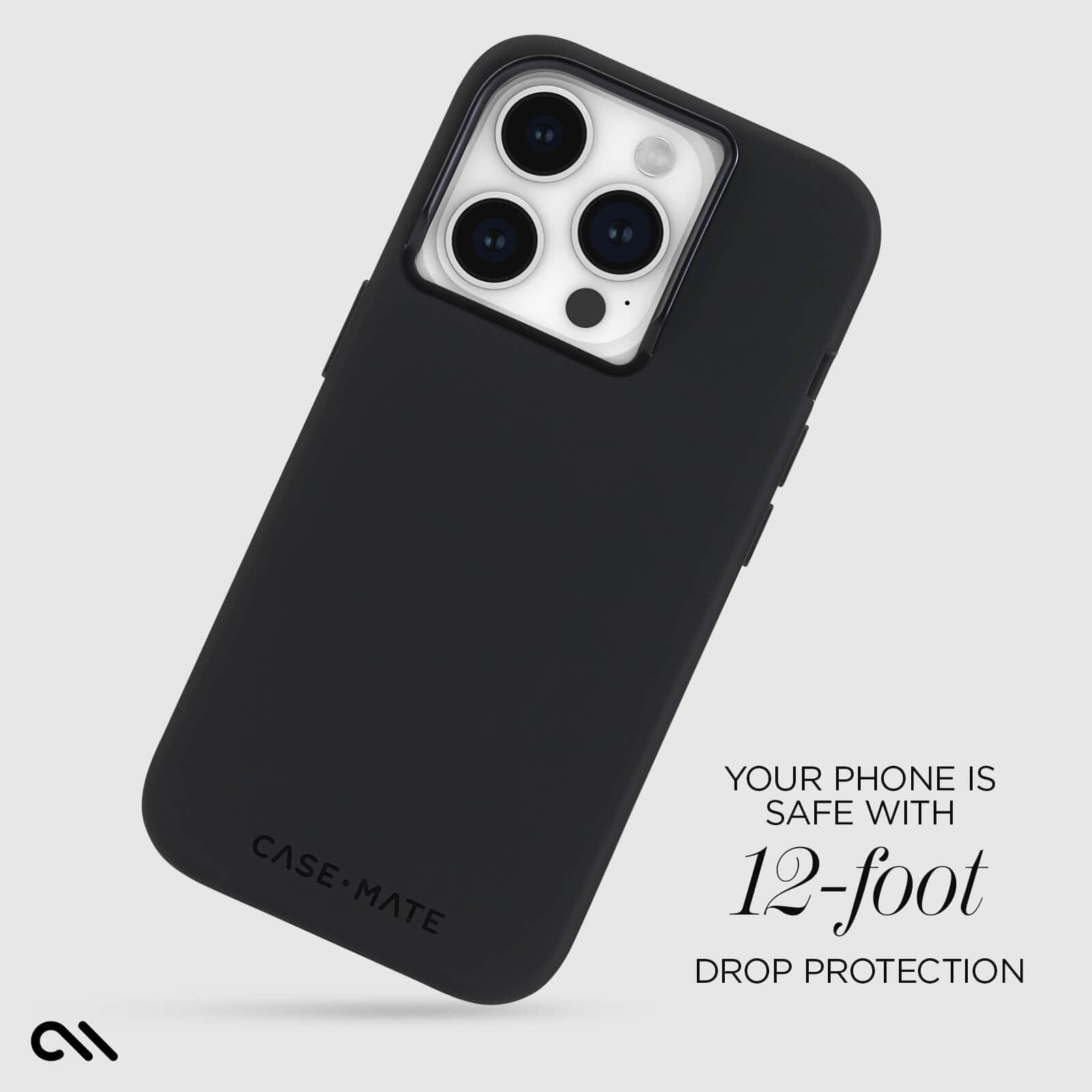 Case-Mate Silicone Black MagSafe coque iPhone 15 Pro noire antichoc