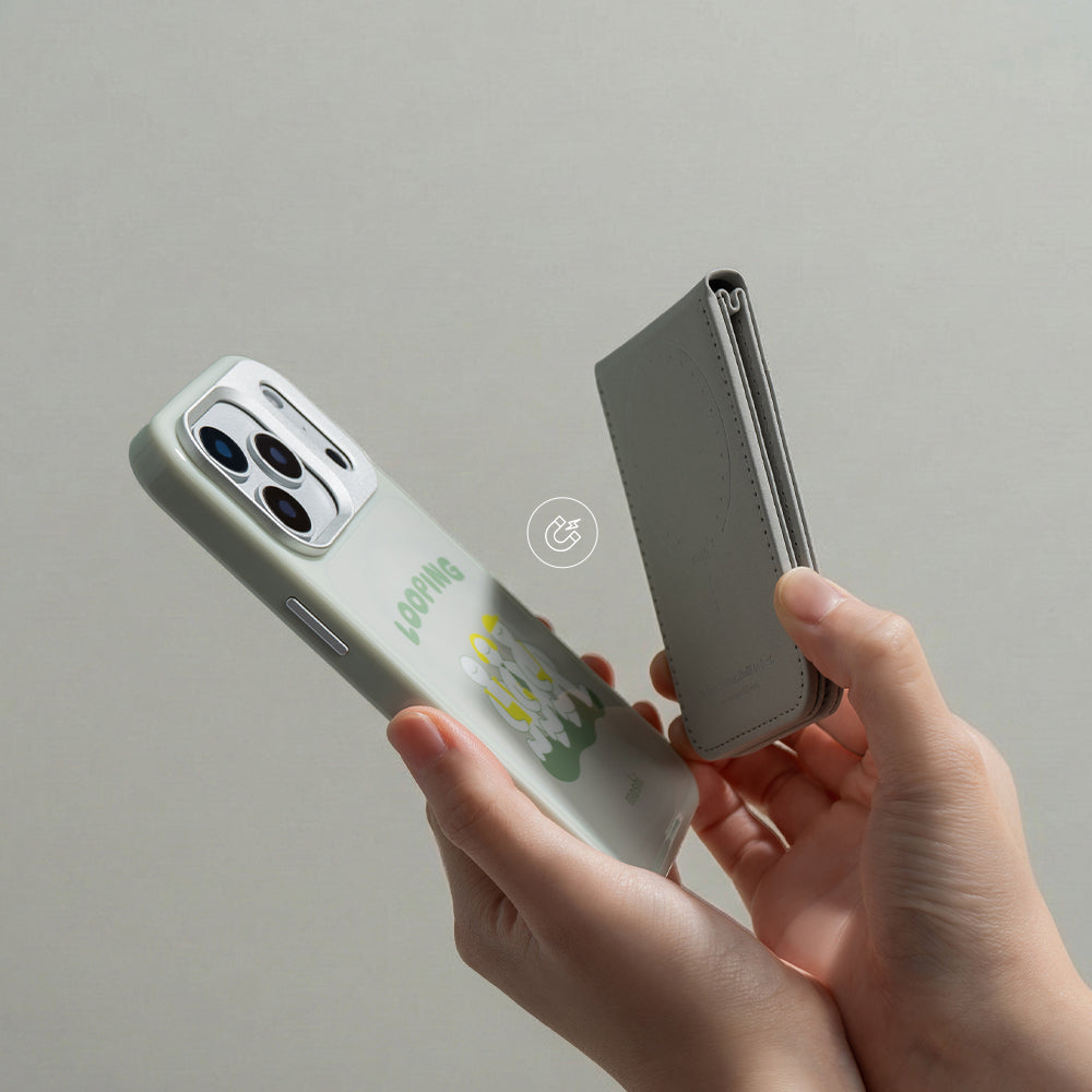 Moshi Accessories Magnetic Mirror Wallet Stand porte-cartes miroir et support Foggy Gray