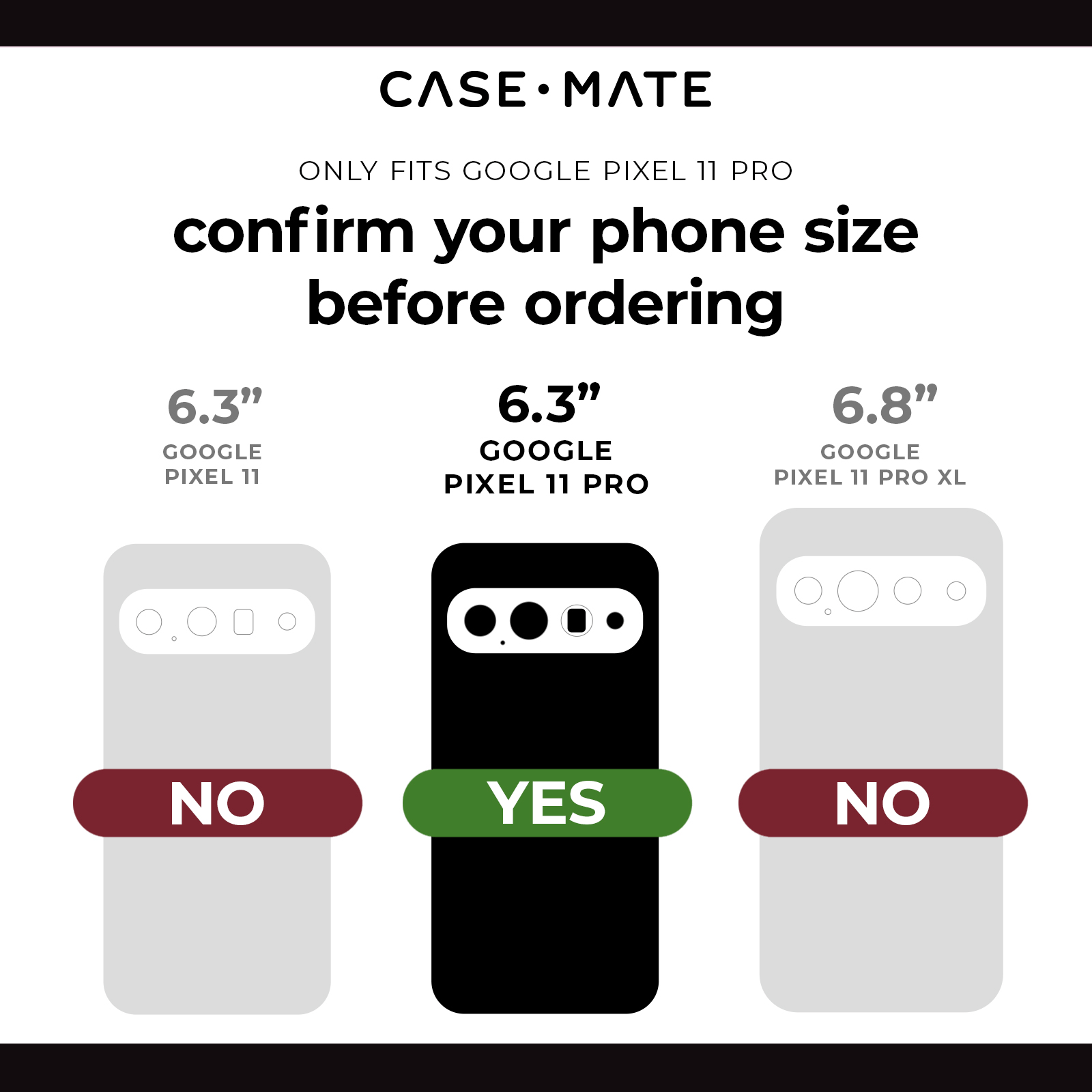 CASE-MATE Tough Black with Magnet coque Pixel 11 Pro noire