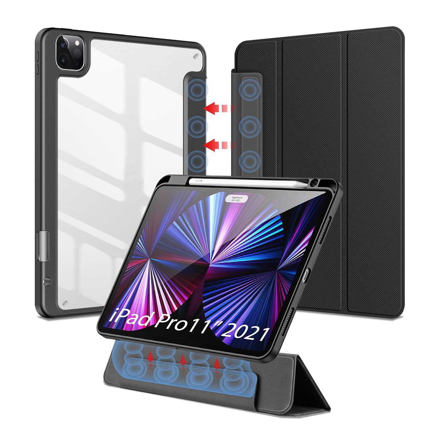 Dux Ducis Magi Series coque iPad Pro 12,9 pouces noire détachable