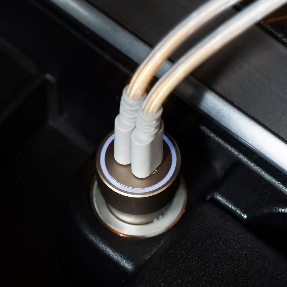 MOSHI Quik Duo-C Car Charger chargeur voiture USB-C 30 W + 20 W or lunaire