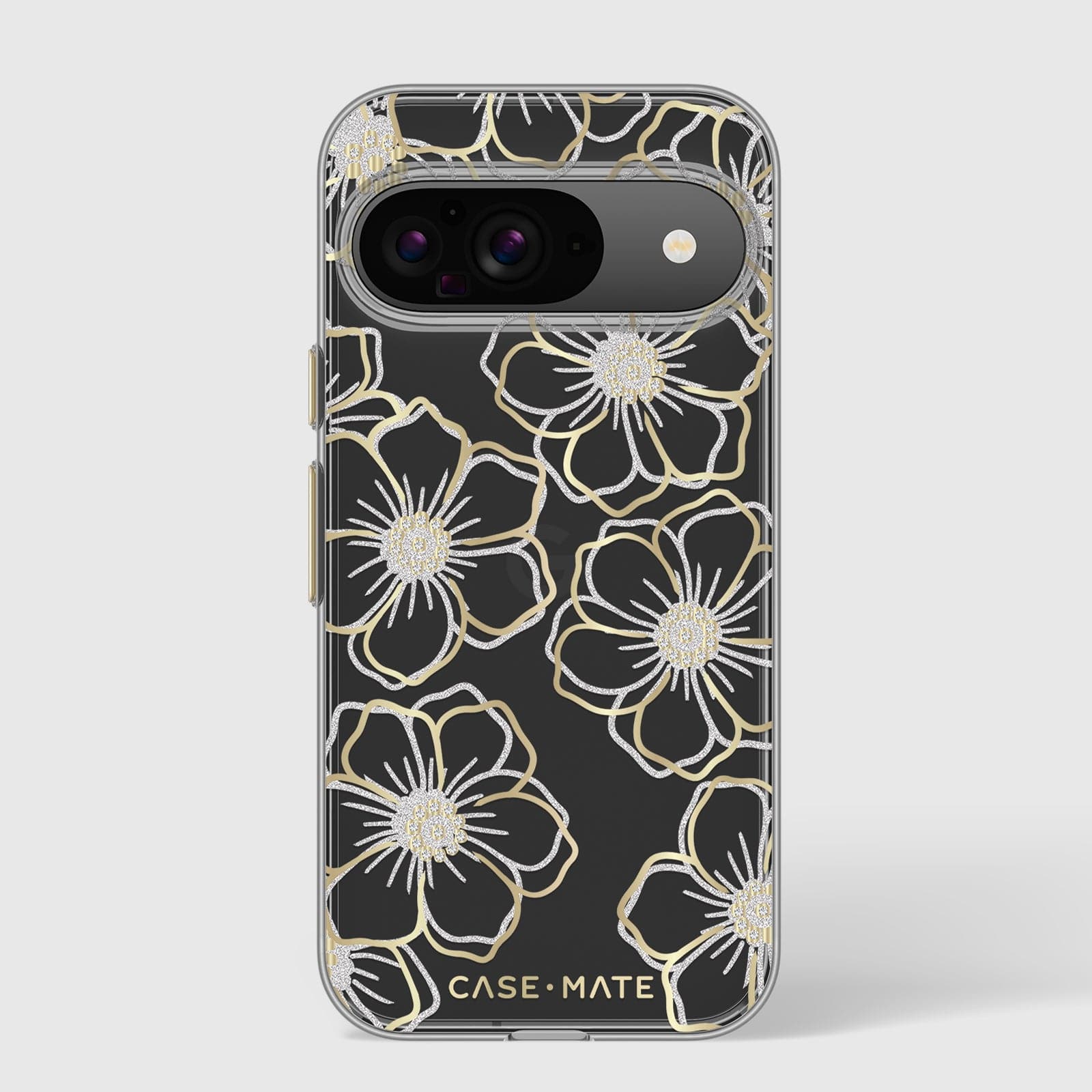 CASE-MATE Phone Cases Floral Gems Pixel 9 / 9 Pro coque fleurs dorée