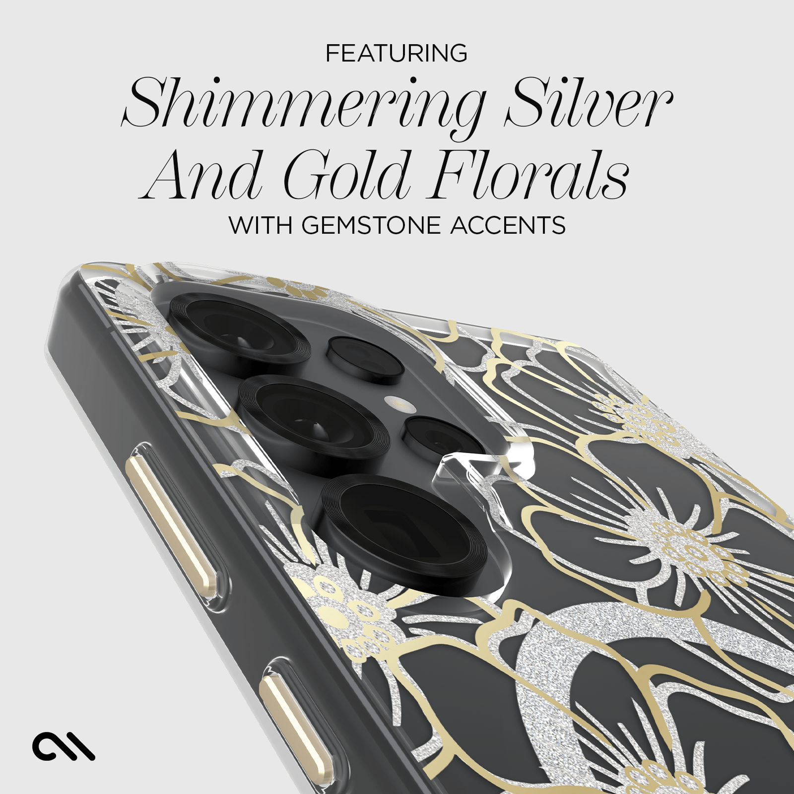 CASE-MATE Phone Cases Floral Gems coque Galaxy S25 Ultra, Floral Gems, protection 12 pieds