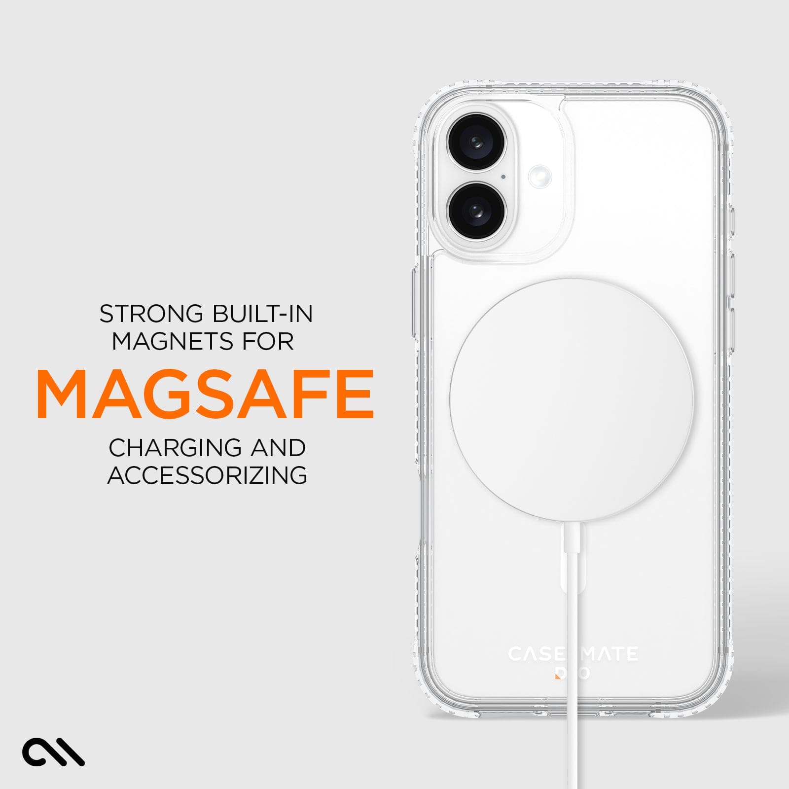 CASE-MATE Tough D3O Clear MagSafe coque iPhone 16 Plus transparente antichoc