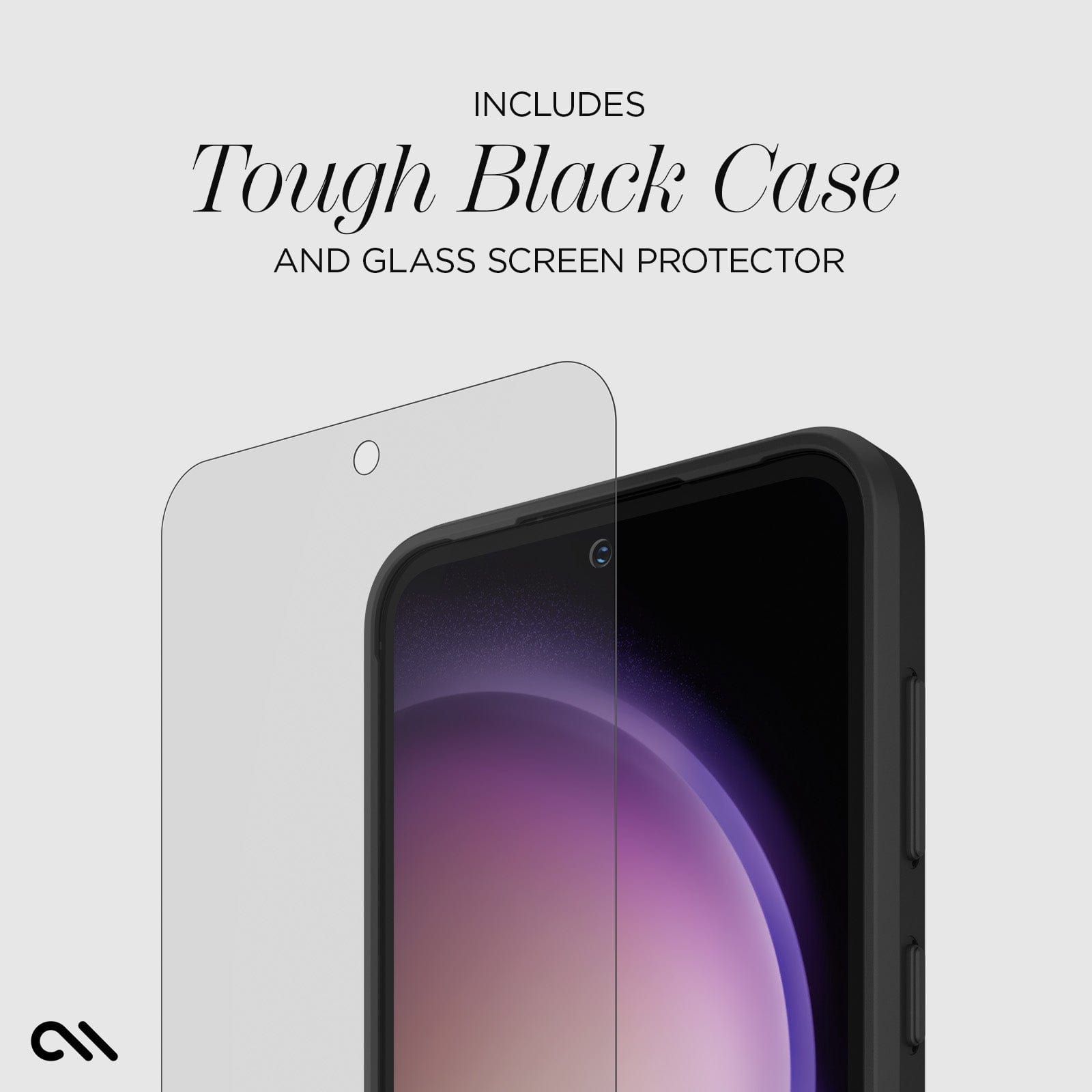 CASE-MATE Phone Cases Tough Black Case + Screen Protector coque Galaxy S23 FE noire antichute