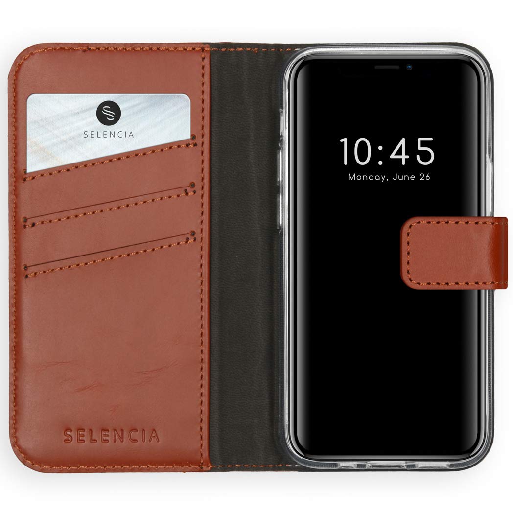 Selencia Era étui à rabat iPhone 12 Mini marron, cuir, 3 cartes