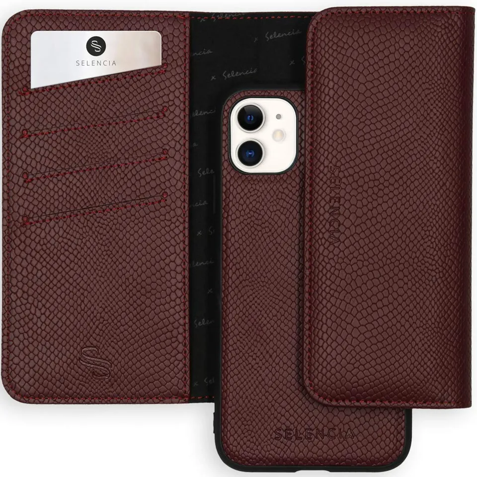 SELENCIA Pochette de protection Tierra pour iPhone 11, fond doré, 4 cartes