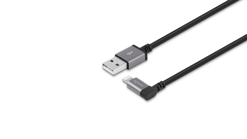 Moshi Cables and Adapters USB-A to Lightning Cable with 90-degree Connector câble Lightning 1,5 m noir