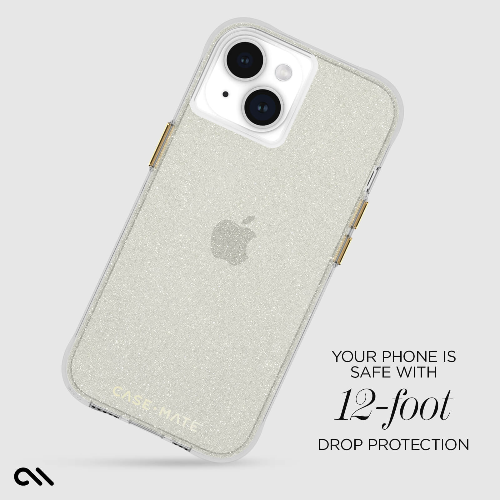 CASE-MATE Phone Cases Sheer Crystal Gold coque iPhone 15/14/13 dorée