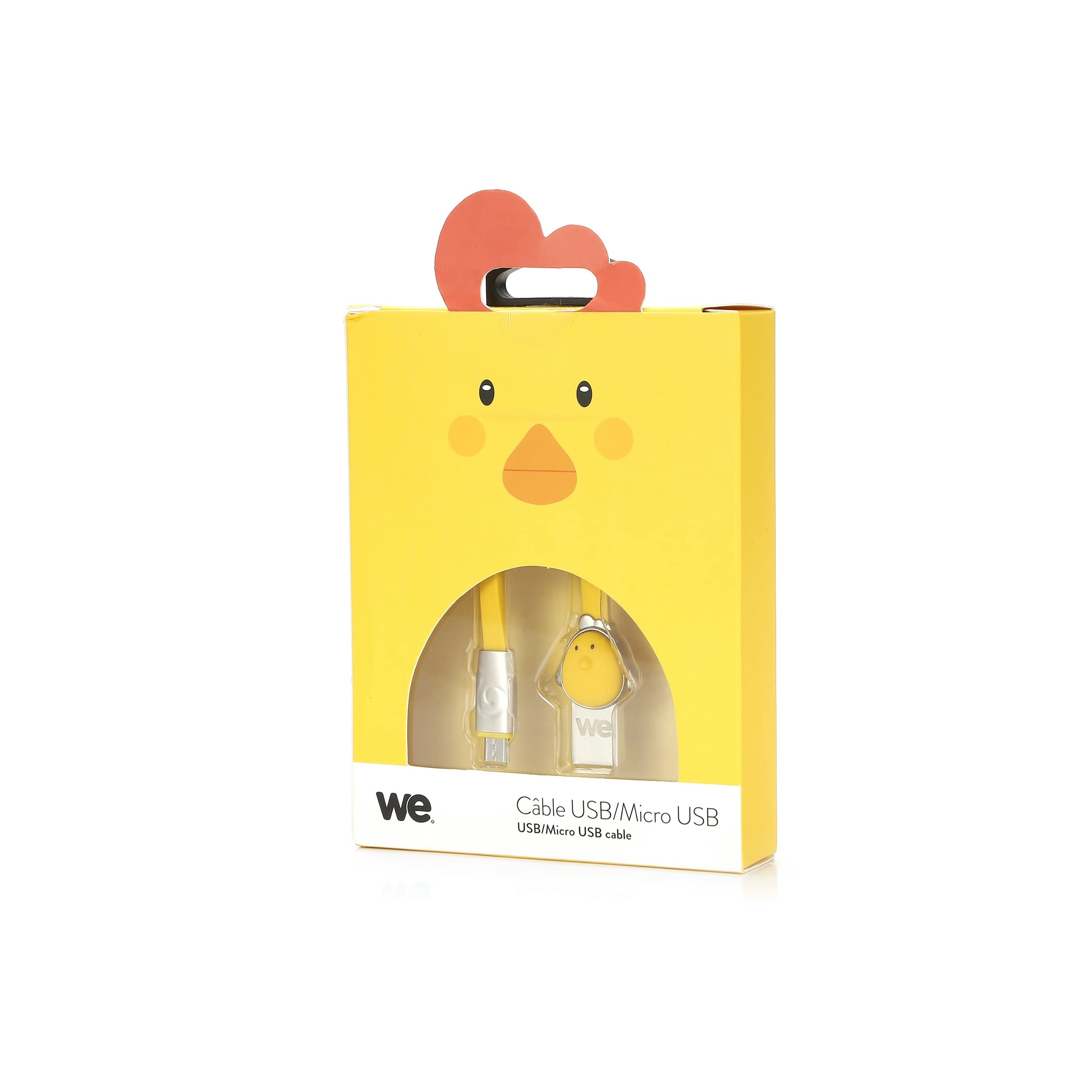 WE Cables Poule câble micro USB plat 1,2 m jaune