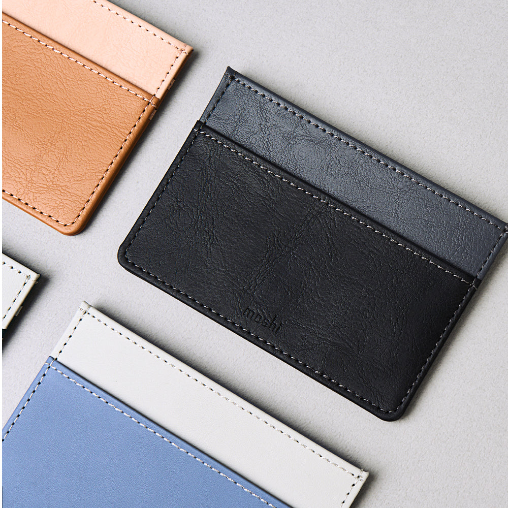 Moshi Card Holders and Keychains Folia Slim Card Holder porte-cartes noir ardoise vegan