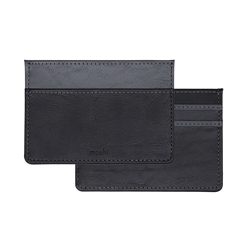 Moshi Card Holders and Keychains Folia Slim Card Holder porte-cartes noir ardoise vegan