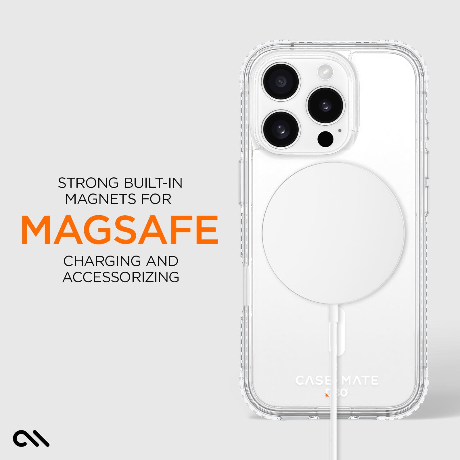 CASE-MATE Phone Cases Tough D3O® Clear MagSafe coque iPhone 16 Pro transparente