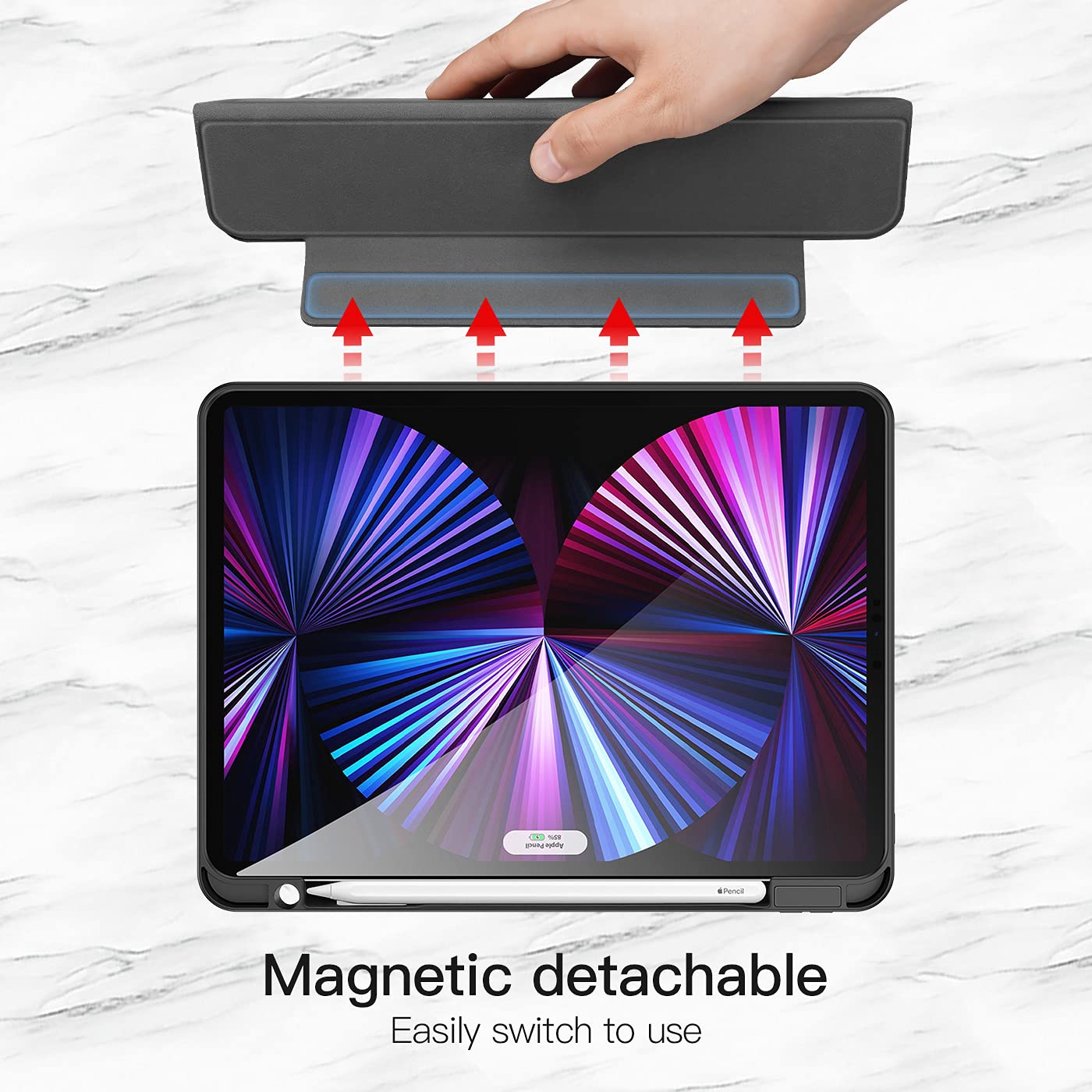Dux Ducis Magi Series coque iPad Pro 12,9 pouces noire détachable