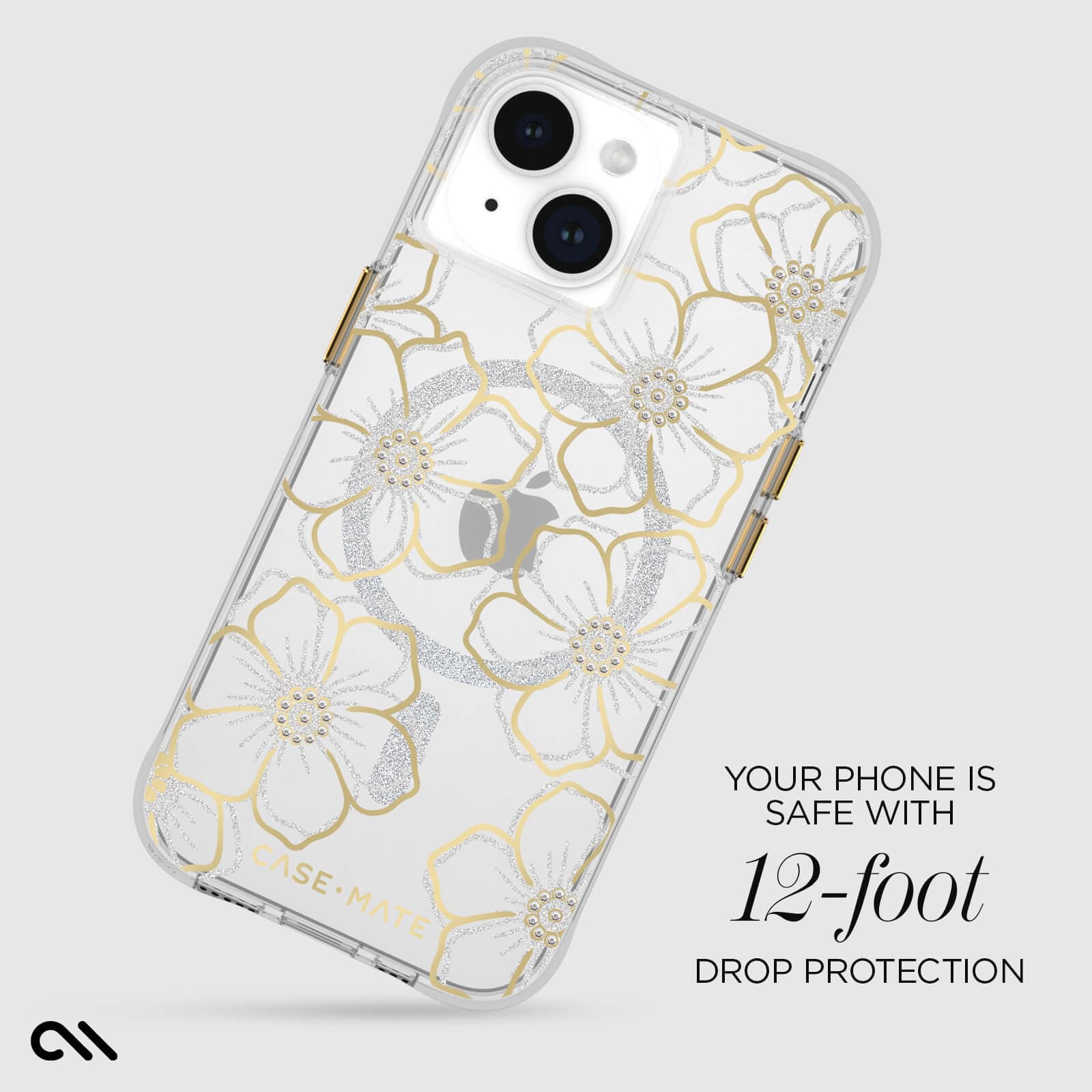 CASE-MATE Phone Cases Floral Gems MagSafe - iPhone 15 Plus coque à fleurs