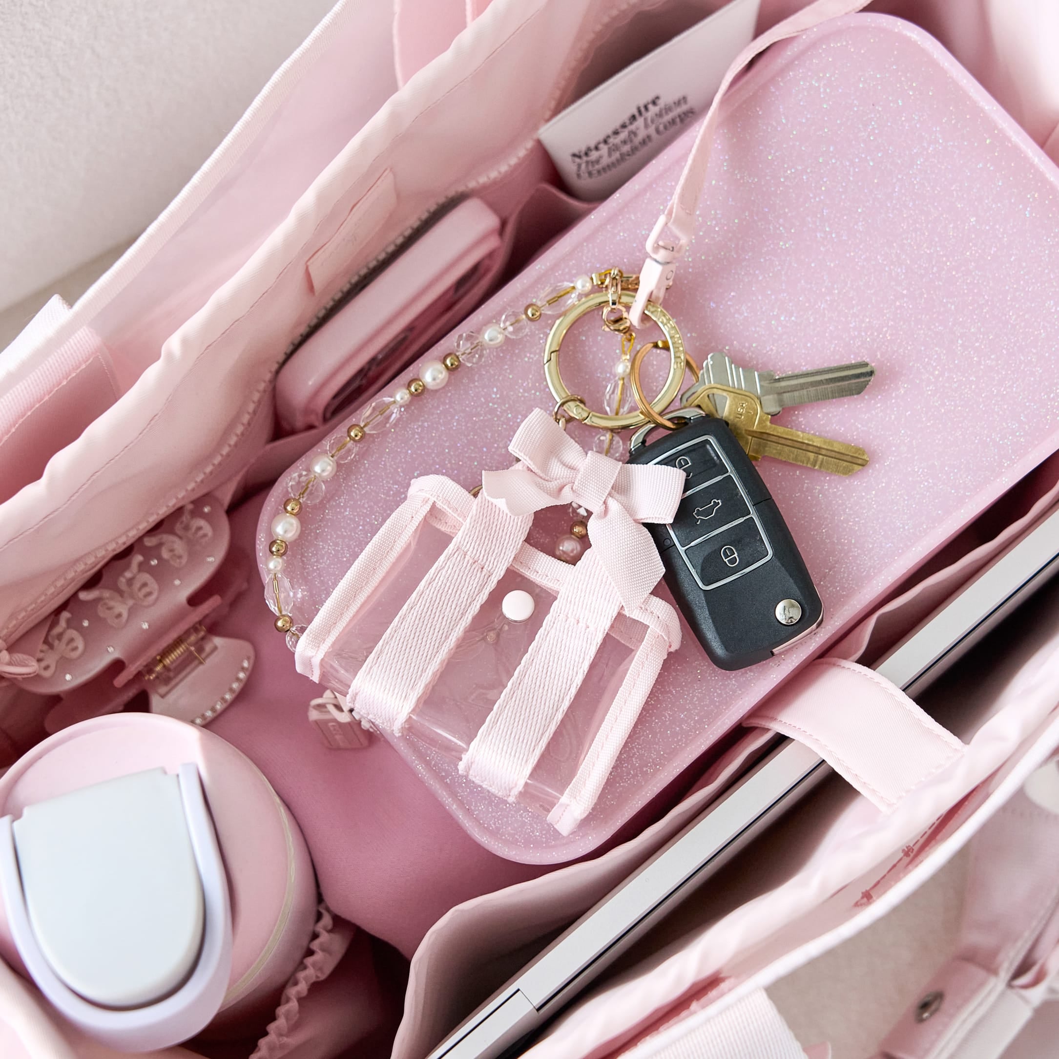 CASE-MATE Jelly Totes porte-clés mini sac Ballet Pink Bow, Iridescent, Something Navy Twilly ou Tortoiseshell Bow