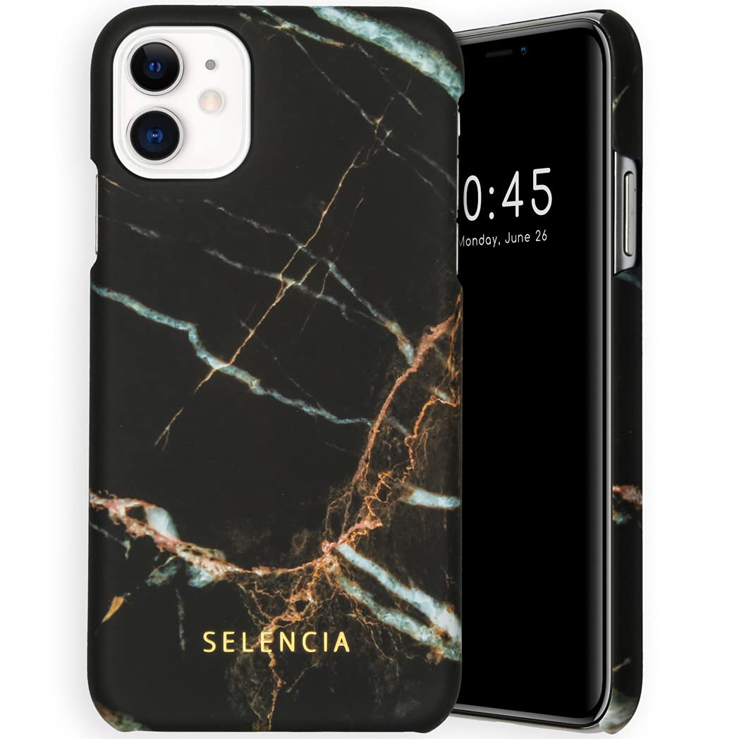 SELENCIA Coque arrière Maya iPhone 11 marbre noir mate