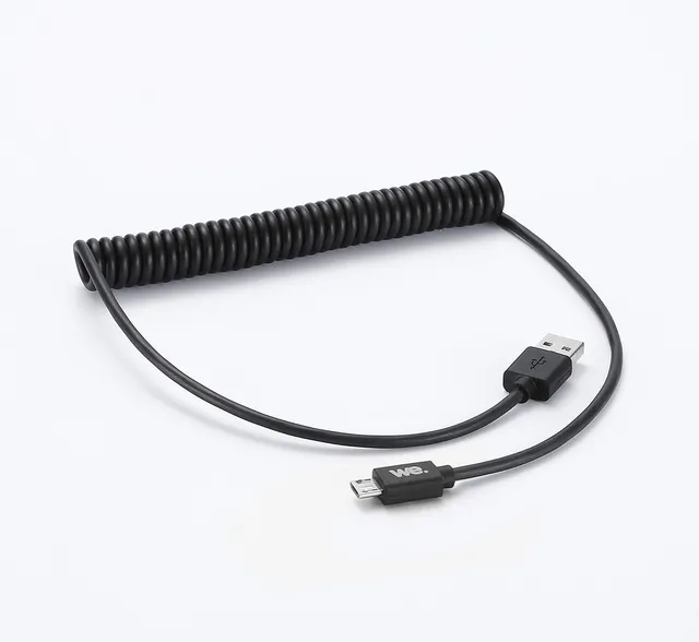 WE Cables Câble Micro USB torsadé réversible 2 m noir charge rapide