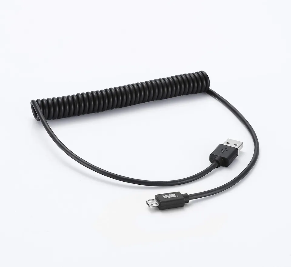 WE Cables Câble Micro USB torsadé réversible 2 m noir charge rapide