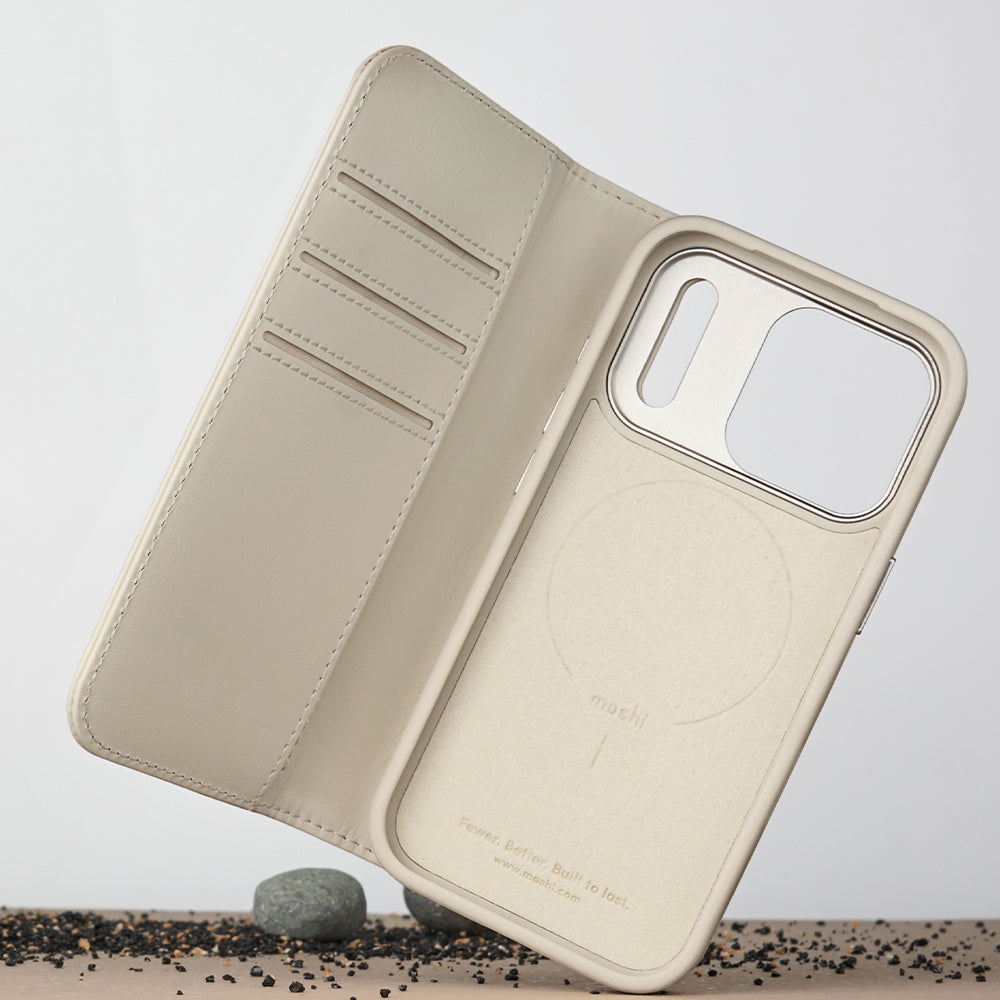 MOSHI Cases Overture Case with Detachable Magnetic Wallet coque iPhone 18 Pro vert mousse