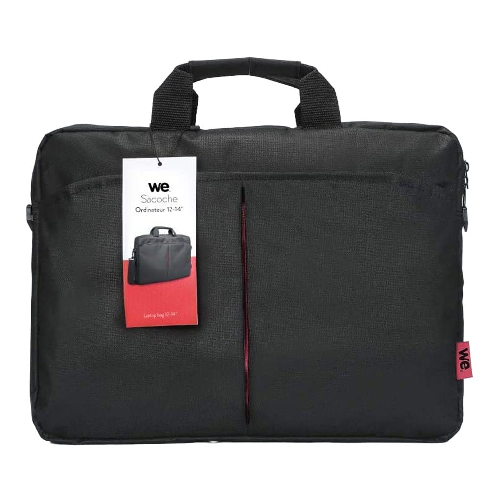 WE Informatique Classic sacoche ordinateur 14 pouces noir rouge rembourrée