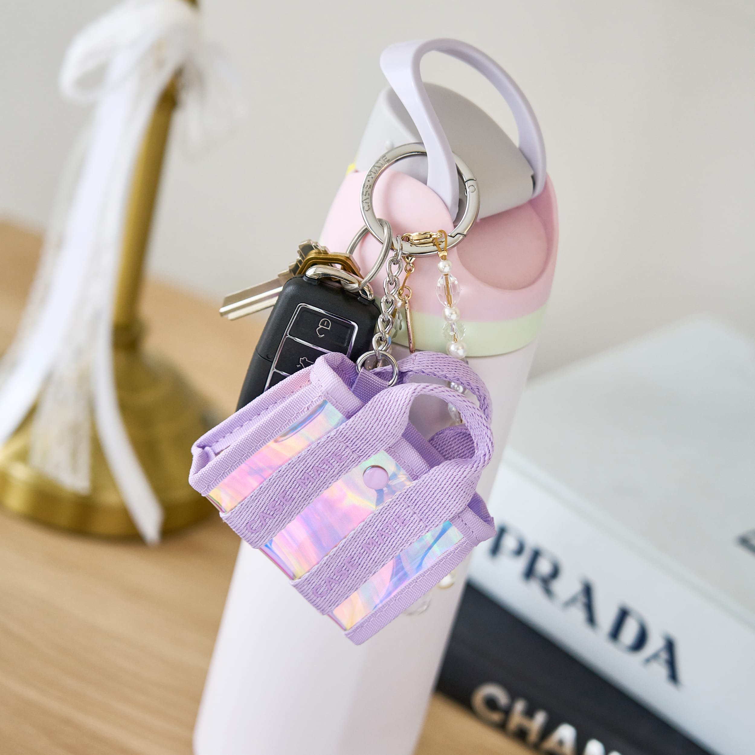 CASE-MATE Jelly Totes porte-clés mini sac Ballet Pink Bow, Iridescent, Something Navy Twilly ou Tortoiseshell Bow