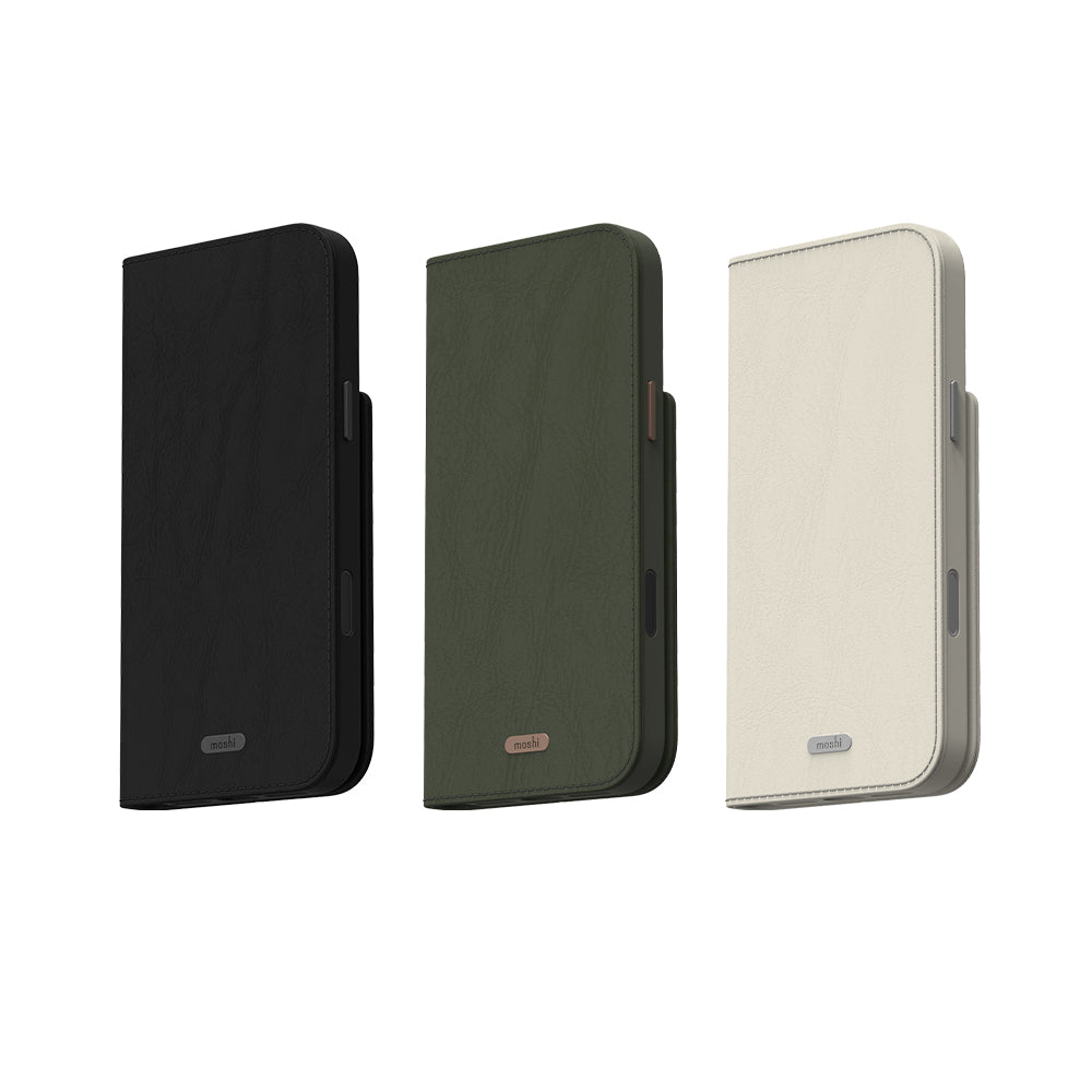 MOSHI Cases Overture Case with Detachable Magnetic Wallet coque iPhone 18 Pro vert mousse