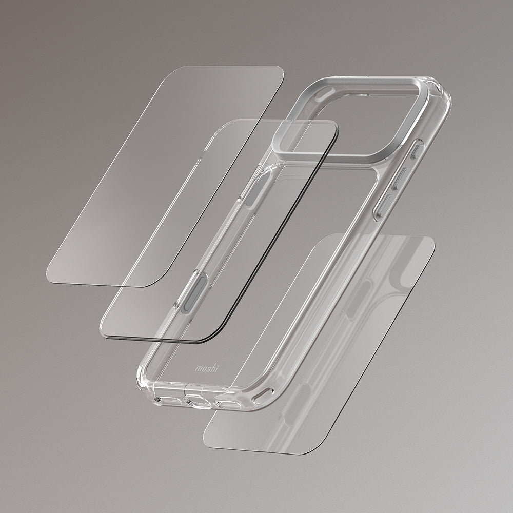 MOSHI Cases iGlaze Lite Hardshell Case coque iPhone 18 Pro Luna Silver