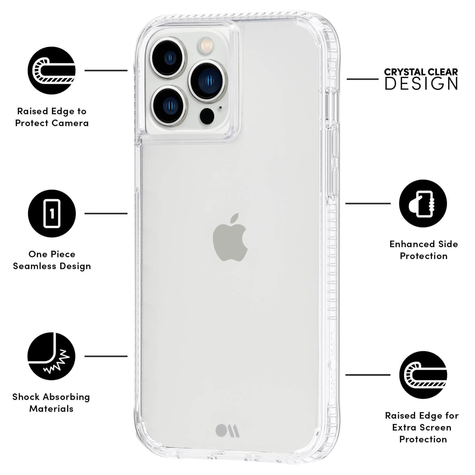 CASE-MATE Phone Cases Tough Clear Plus coque iPhone 13 Pro transparente antichoc