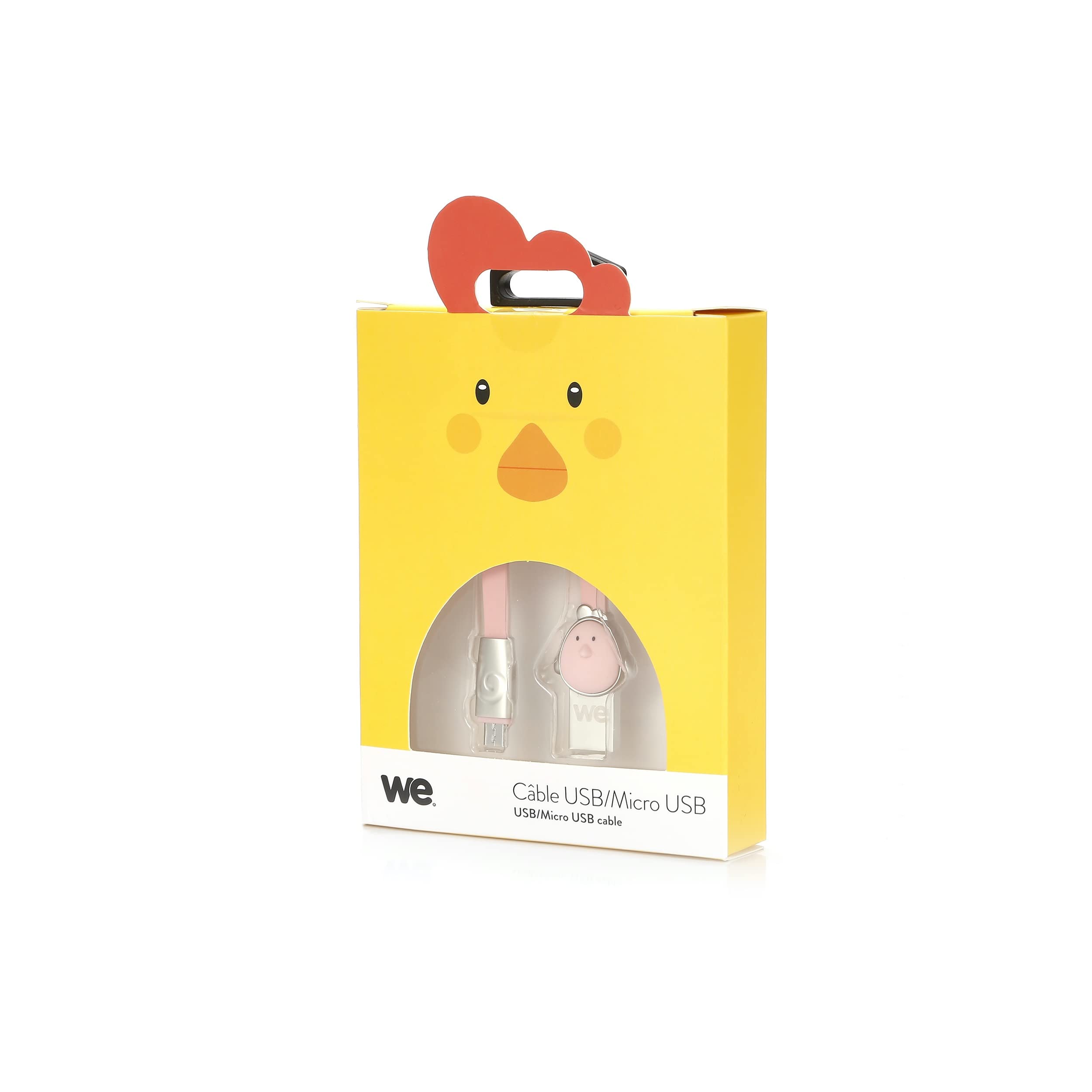 WE Cables Poule câble micro USB plat 1,2 m rose