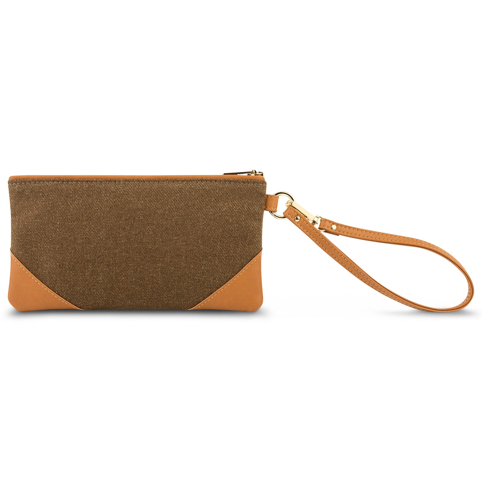 Moshi Bags Wristlet Clutch pochette bracelet marron vintage