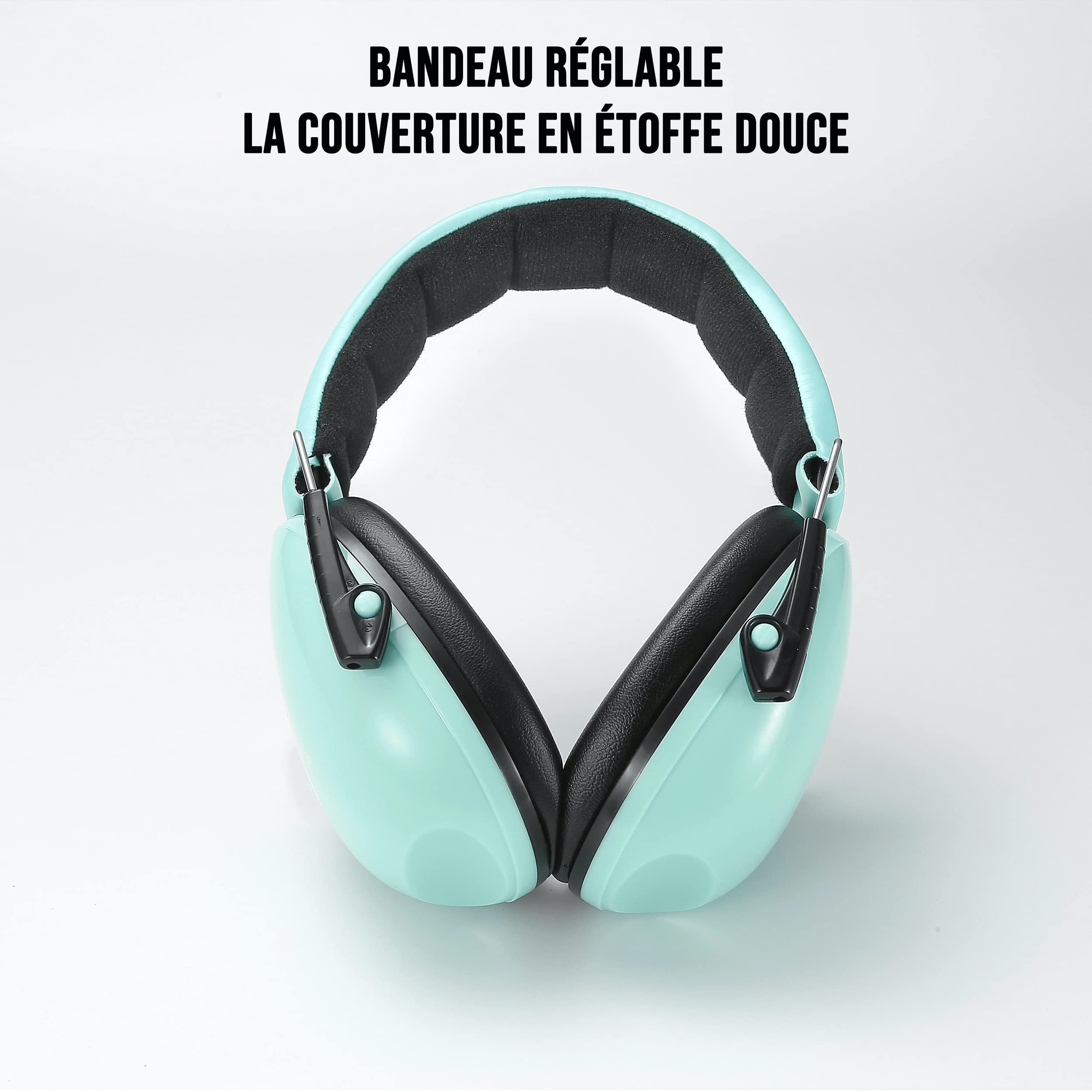 WE Audio casque anti-bruit enfant vert d’eau avec housse de transport