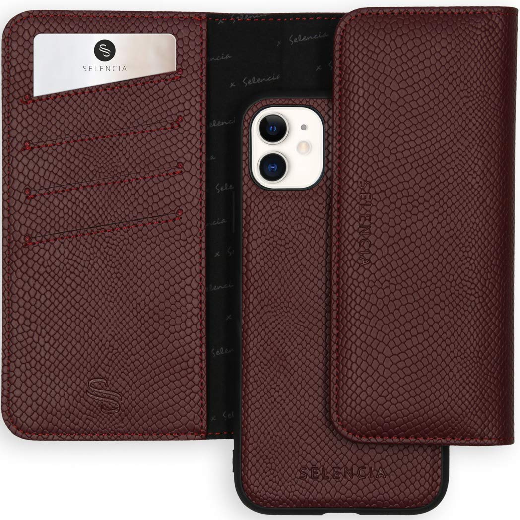 SELENCIA Pochette de protection Tierra pour iPhone 11, fond doré, 4 cartes