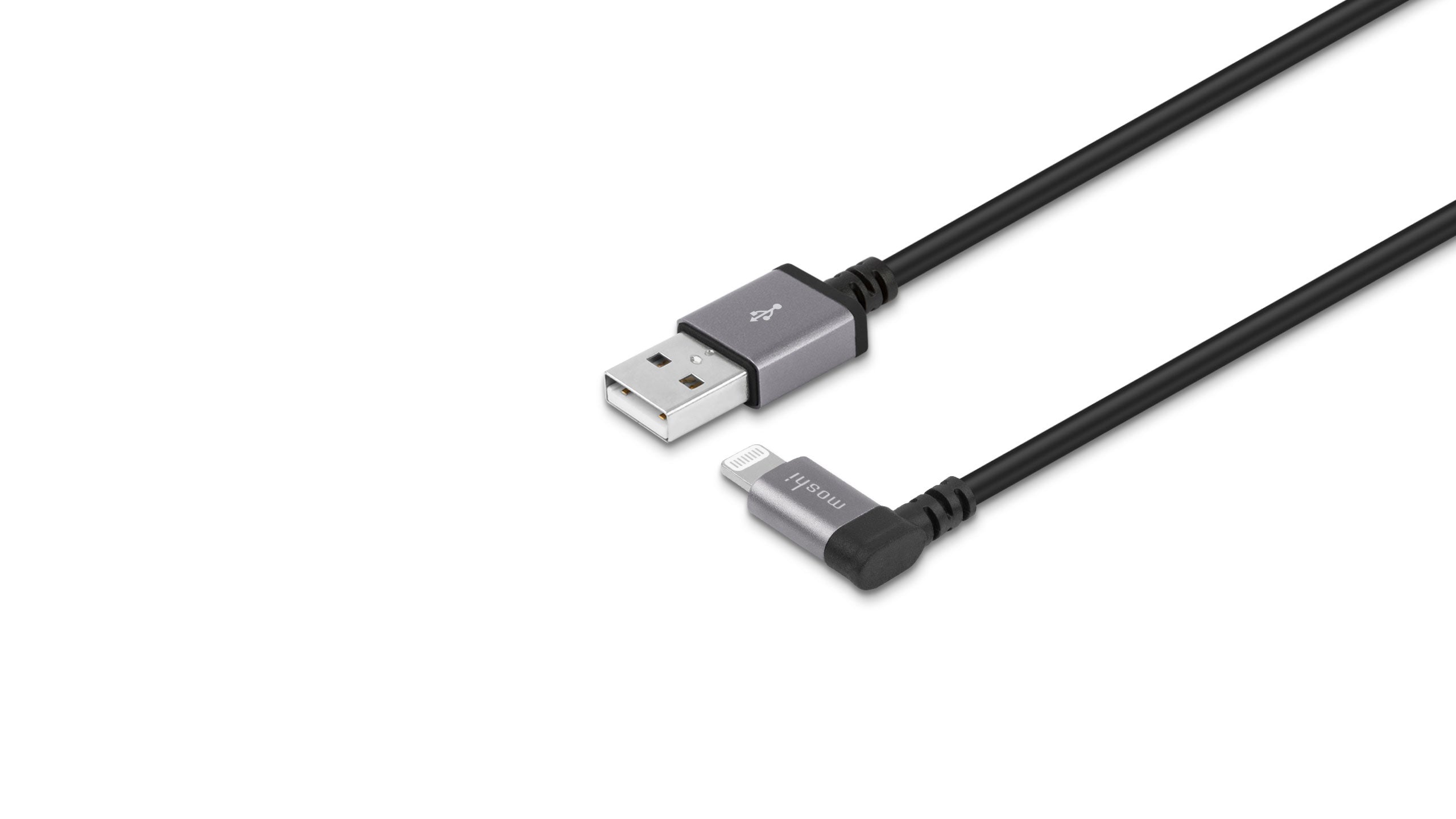 Moshi Cables and Adapters USB-A to Lightning Cable with 90-degree Connector câble Lightning 1,5 m noir