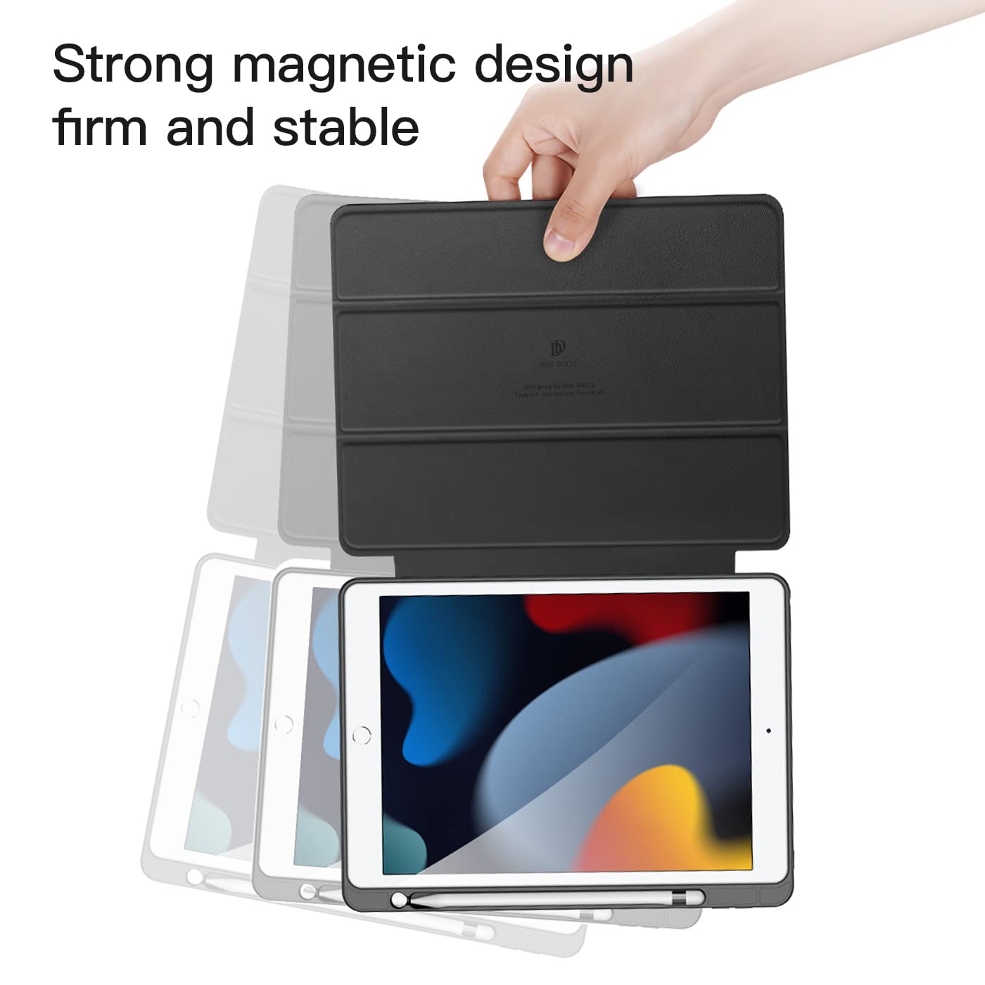 Dux Ducis Magi Series coque iPad 7e 8e 9e génération noire avec porte-crayon